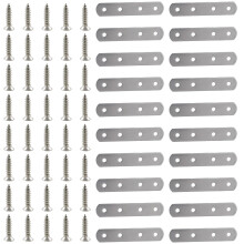 20pcs Stainless Steel Mending Plates Flat Straight Brace Brackets for Wood Furniture  and Reinforcement