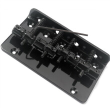 Black Metal 4 String Bass Bridge for Electric Bass Guitar, Enhanced Tuning Stability and Precise Adjustment