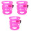 3Pcs Pink Stroller Drink Holder Ergonomic Bottle Rack Holder 2