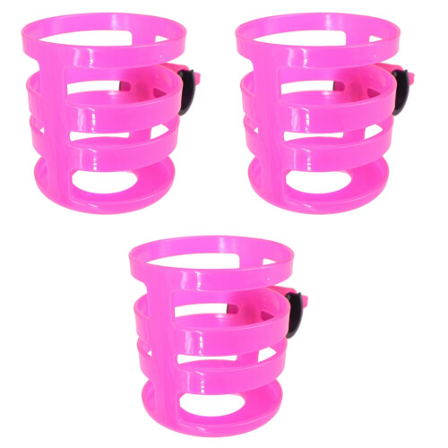 3Pcs Pink Stroller Drink Holder Ergonomic Bottle Rack Holder 1