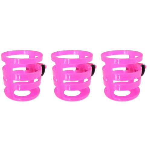 3Pcs Pink Stroller Drink Holder Ergonomic Bottle Rack Holder 2