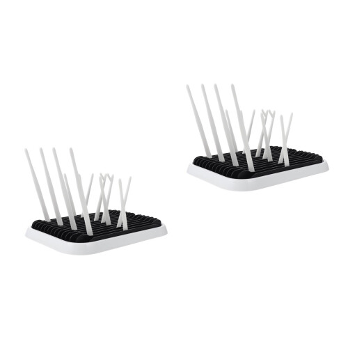 2Pcs Black Baby Bottle Drainer Rack Foldable Pp+abs Kitchen Organizer 2