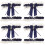 4Sets Dark Blue Elastic Bridal Garters Wedding Leg Decoration 4