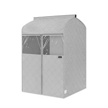 Gray Breathable Garment Bag for Travel and Storage, Washable Oxford Suit Cover with Window 41x52x120cm