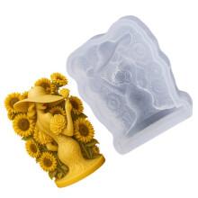 Flower Lady Figurine Silicone Molds For Handmade Candle Soap