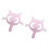 Ensemble de 2 crochets muraux pour chats espiègles, facile-Rose 1