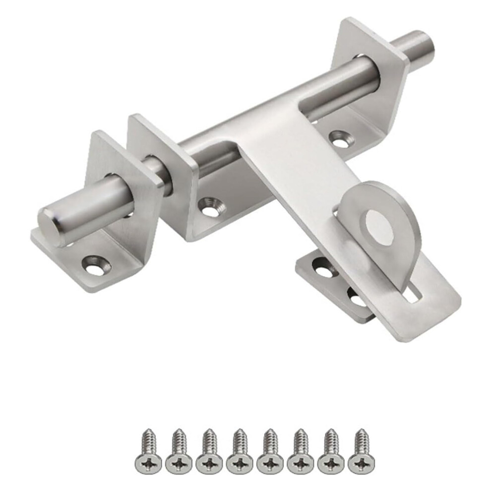 Stainless Steel Door Latch 304 Barrel Bolt Gate Latch Heavy Duty Hasp Lock For Enhanced Door Security 9330225511724