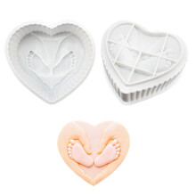 Heart And Footprint Shape Silicone Cake Cast Molds For-JSC2946