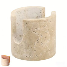 Stone Soap Dish And Scrubber Rack With Sturdy Construction For
