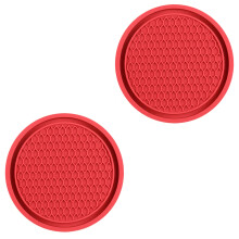 2Pcs Car Coasters For Beverage Cup Holders Prevents-Red