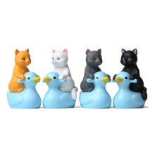 Miniature Sitting Duck Cats Statue Garden Decors Mini Cats-Blue