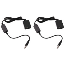 2X 5V 2A ACKE12 ACK-E12 USB Power Cord Adapter + LP-E12 DR-E12 Coupler for M M2 M10 M50 Digital Camera