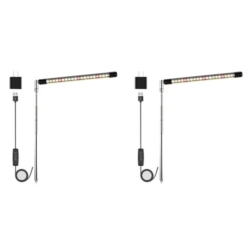2X Full Spectrum LED Grow Lights for Plants with Adjustable Height, 3 Lighting Spectrum, Auto Timer 3/9/12H US Plug