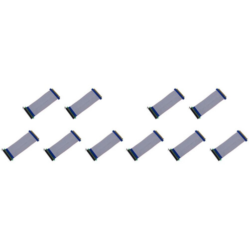 10X PCI-E Express 16X Riser Card Extender Extension Cable Ribbon Flex