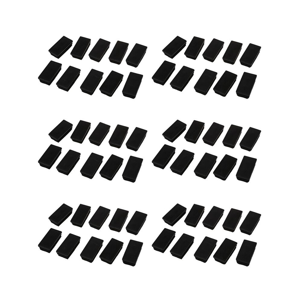 Brecantia Plastic Rectangle Tube Inserts End Blanking Cap 25X50mm 60 Pcs Black