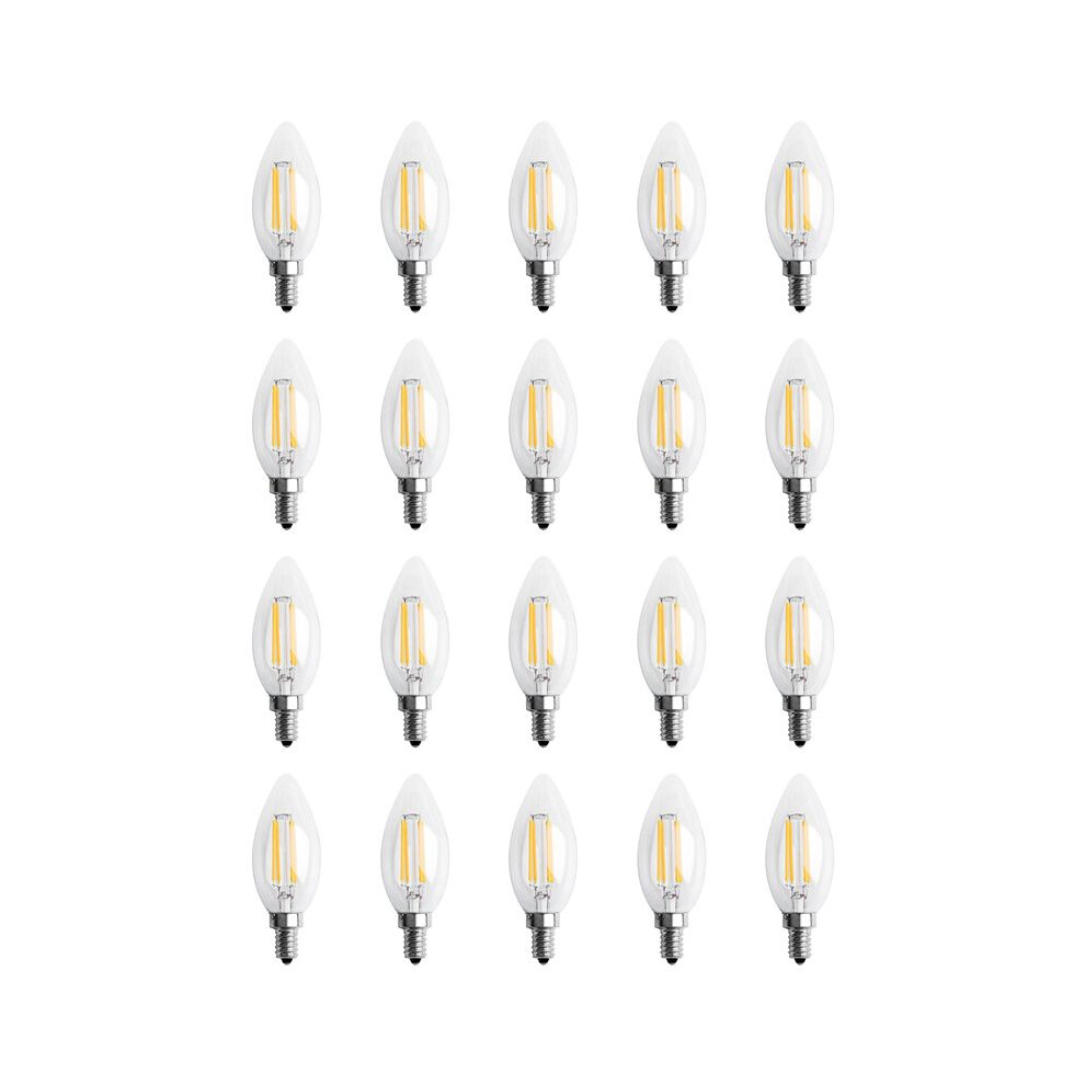 20X Dimmable E12 4W Cob Edison Candle Flame Filament Led Bulb Lamp 10 X 3.5Cm Light 6032748656793