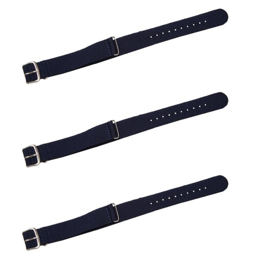 3 Pcs 18mm Nylon Watch Band Drawstring Bracelet Strap Watch Strap Dark