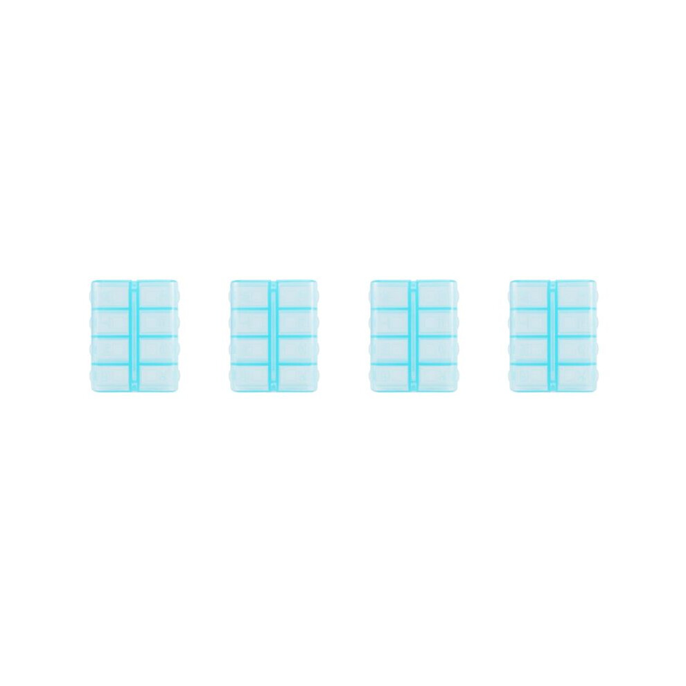 4X Plastic Rectangle 8 Compartments 7 Days Medicine Pill Box Brecantia