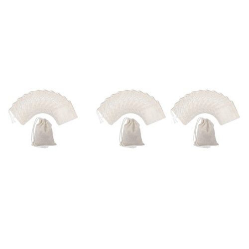 Sacos de Algodão com Cordão de 150 Peças, Sacos de Musselina, Sacos de Chá (4 x 3 Polegadas) 1