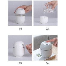 3X Air Humidifier USB Small 220Ml Portable Cool Mist Diffuser for Bedroom Desk Car Travel Aroma Atomizer,White