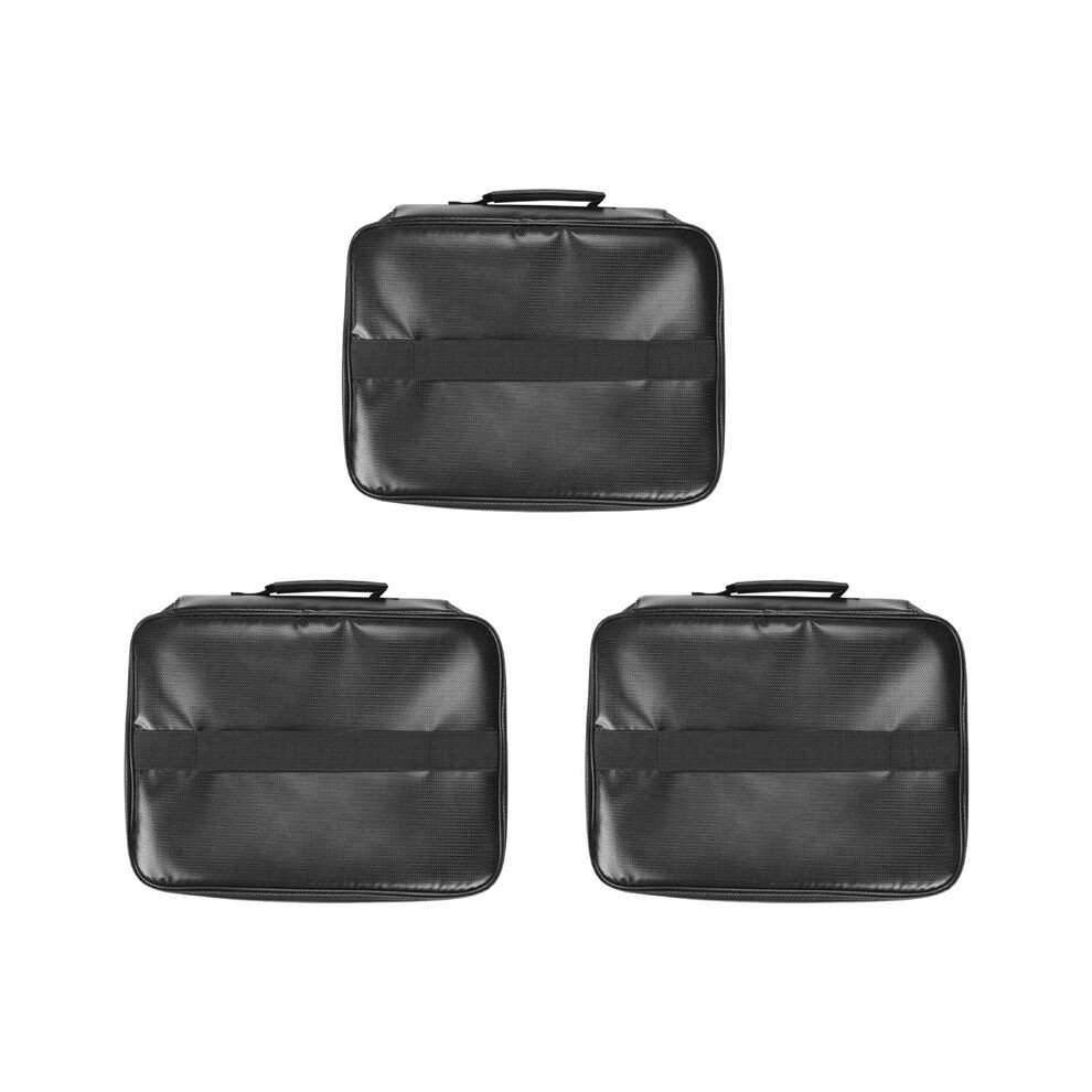 Brecantia 3X Organizer Bag Fireproof Document Bag With Lock Portable Filing Storage Box Holder For Document File Passport