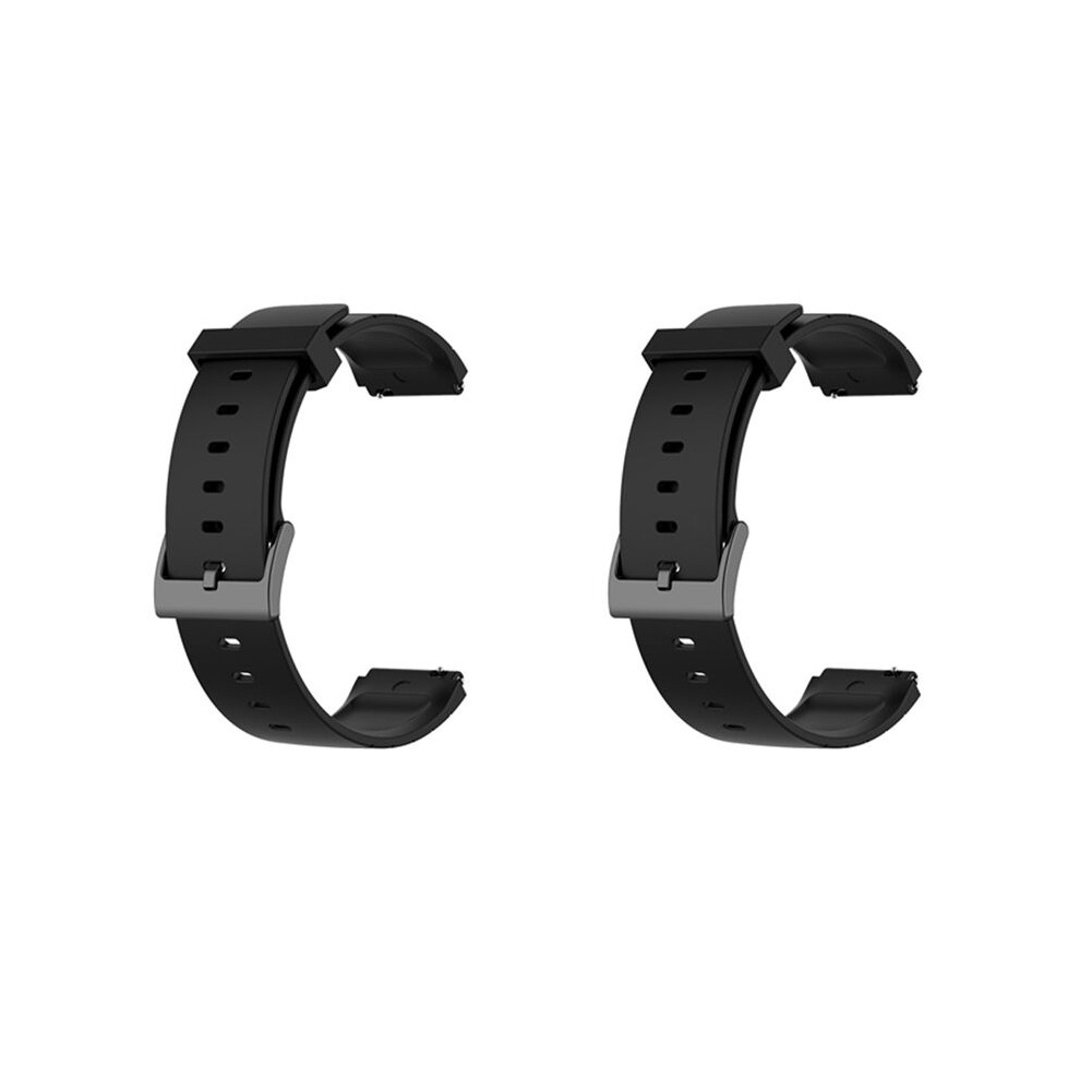 2X Sport Watchband Strap For Watch Band Soft Silicone Replacement Bands Strap For Mi Watch Strap Black 6032999250948