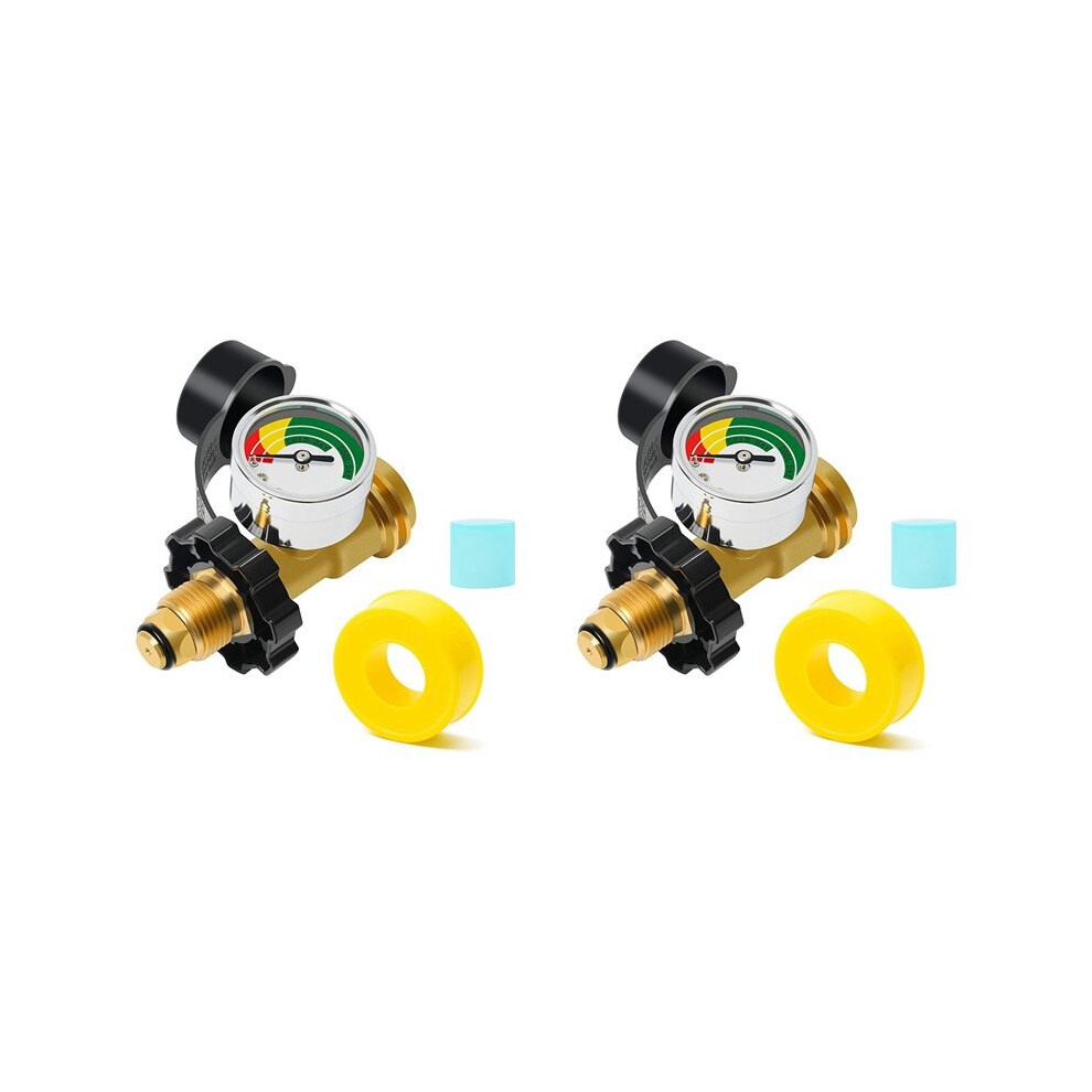 2Pack Propane Tank Gauge With Pol Connection,For 5-100Lb Propane Tank, Stay Accurate At Different Temperatures 6034240174546