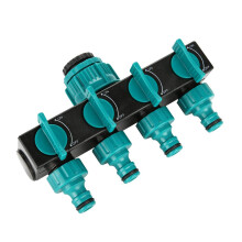 4 Way Garden Hose Splitter with Independent ShutOff Valves, Heavy Duty Hose Connector for Outdoor Faucet
