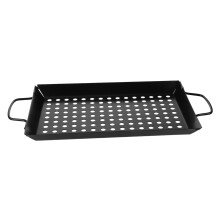 Non Stick Grill Basket Carbon Steel BBQ Grill Pan with Dual Handles for Vegetables and Meat