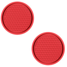 Set van 2 verdikte PVC auto-drinkmatten, bekerhouders,-Rood