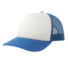 (One Size, White/Royal Blue) Atlantis Unisex Adult Rapper-S 5 Panel Recycled Mid Visor Trucker Cap