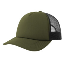 (One Size, Olive/Black) Atlantis Unisex Adult Rapper-S 5 Panel Recycled Mid Visor Trucker Cap