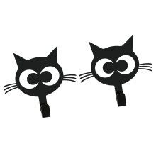 2 schöne Hängehaken in Katzenform, praktisch für die-Schwarz