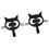 Double Pack Artistic Cats Door Hooks Metal Construction-Black 1