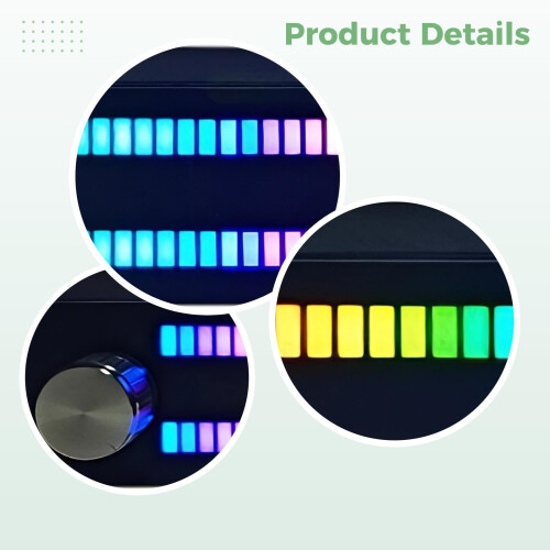 LED Music Spectrum Display Dual Channel Audio Level Meter 128 Color Rackmount Visualizer for Studio 2