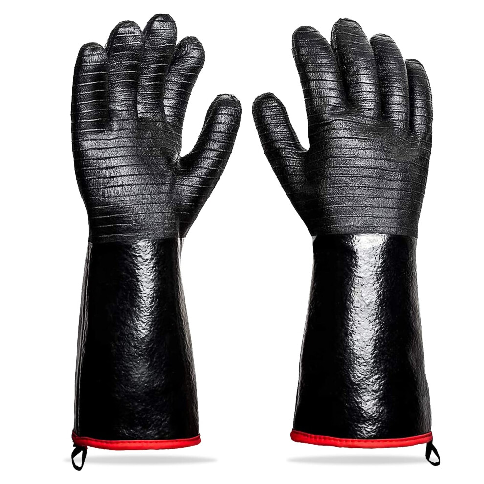 Long Sleeve Heat Resistant Bbq Grill Gloves 932F Fireproof Waterproof Neoprene 14Inch For Oven Fryer Baking Grilling 9351714654753