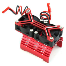 RC Cooling Fan 20000RPM Dual 30mm Aluminum Brushless Motor Heatsink for Arrma 1/8 1/7 RC Car Red