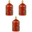 3Pcs Ceramic Tea Container Red Painted Canister for Candy and Sugar 3