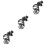 3Pièces Support Noir Rotatif Pour Poussette Bébé 4