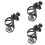 3Pièces Support Noir Rotatif Pour Poussette Bébé 5