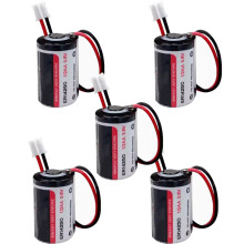 5PCS ER14250 1/2 AA 3.6V Lithium Battery 1200mAh with White Plug for Meters and Sensors