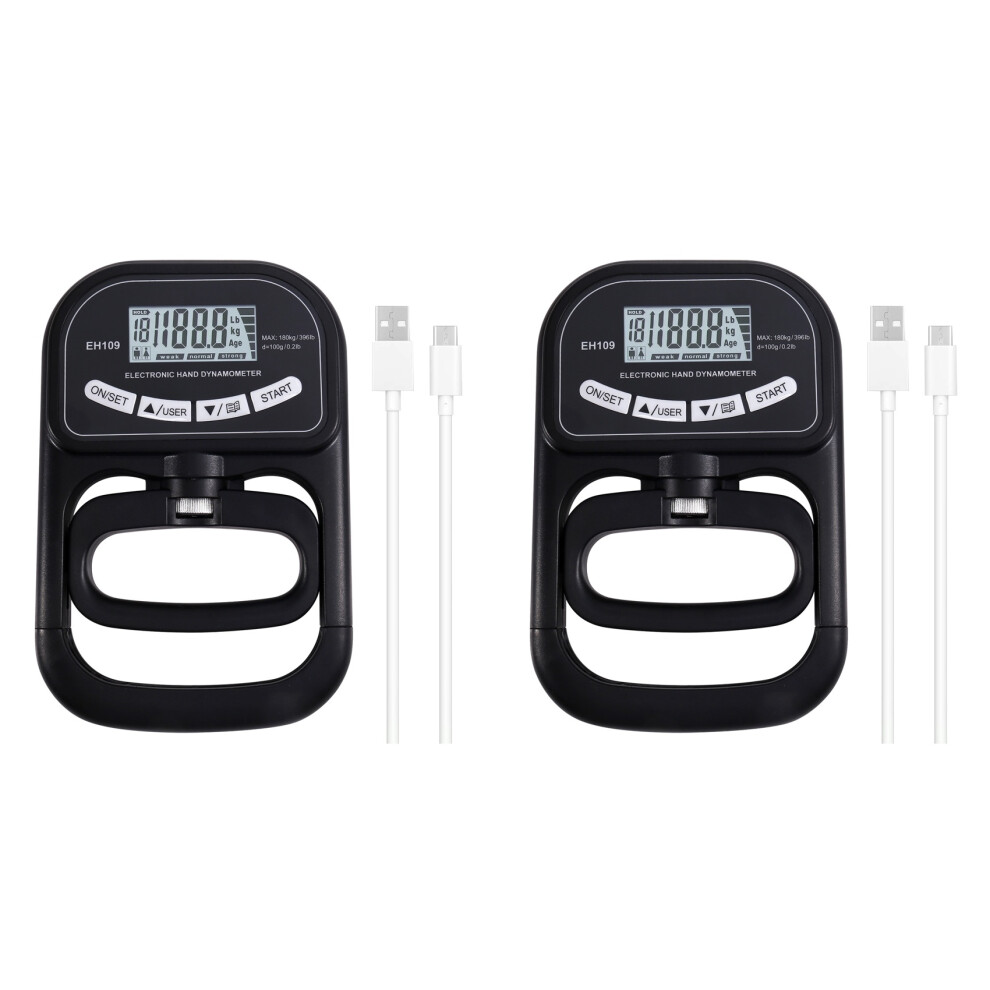 2X 265 Lbs / 120Kgs Hand Dynamometer Grip Strength Trainer-Electronic Hand Grip Strength Tester Grip Strengthener