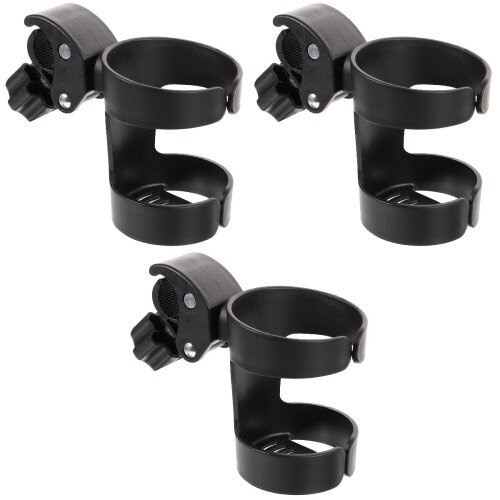3Pièces -Gobelets Poussette PP Noir Rotatif Multiusage 1
