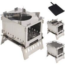 Portable Charcoal Grill Foldable Stainless Steel BBQ Grill for Outdoor Camping Hiking and Picnic