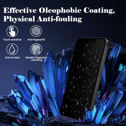 2 Pack Privacy Screen Protector for iPhone 16E 6.1 Inch AntiSpy 9H Tempered Glass AntiScratch 1