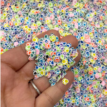 Rainbow Dog Cat Paw Polymer Clay Slices for Slime and Crafts, Colorful Paw Print Sprinkles in Container