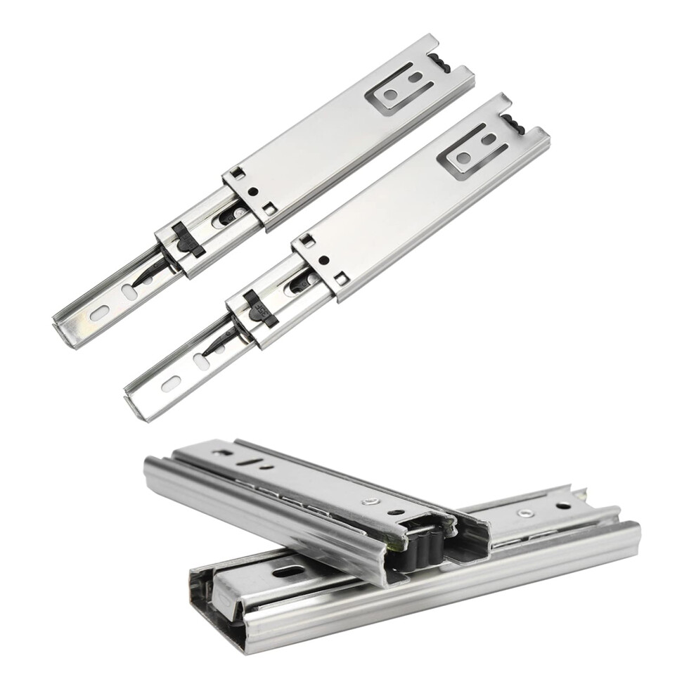 2Pcs 5In Ball Bearing Drawer Slides, Full Extension Quiet Glide Design, Side Mount For Kitchen Cabinet 9073542177227