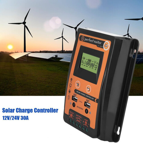MPPT Solar Charge Controller 12V 24V with Dual USB and LCD Display for Battery Protection and Off Grid System 1