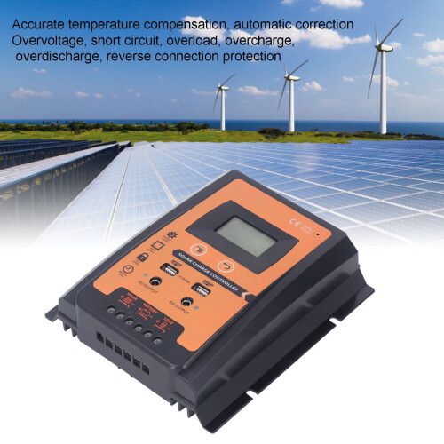 MPPT Solar Charge Controller 12V 24V with Dual USB and LCD Display for Battery Protection and Off Grid System 2