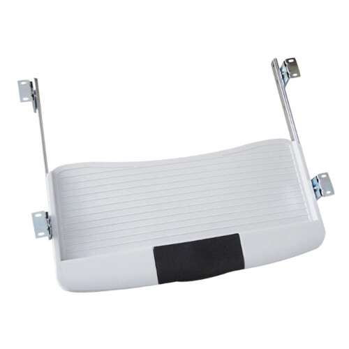 Under Desk Keyboard Tray Adjustable Pull Out Platform with Smooth Sliding Action Space Saving Design White 2